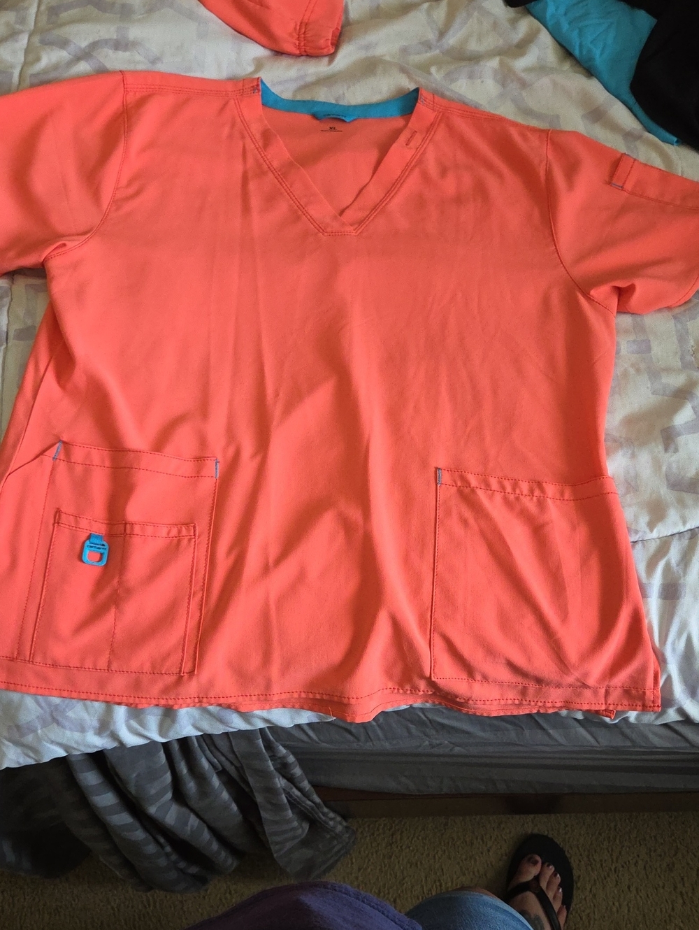 Set Carhartt Force Coral Orange Active Top And Matching Pants